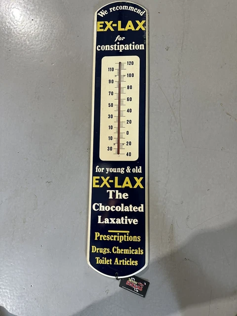 Vintage Ex-Lax Tall Store Wall Tin Sign