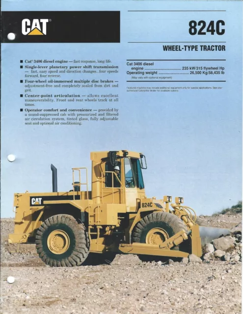 Equipment Brochure - Caterpillar - 824C - Wheel-type Tractor - 1992 (E3941)