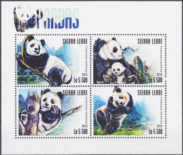 Sierra Leone 2015 Panda Bear,Animali,Natura,Fauna selvatica,Conservazione MNH