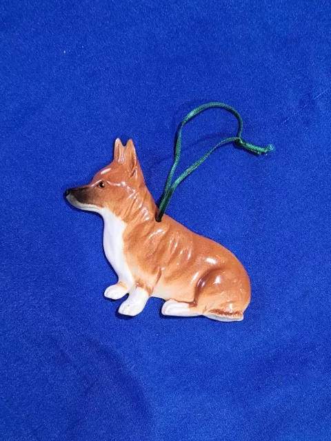 Handcrafted Corgi Dog Porcelain  Ornament By Foxfield