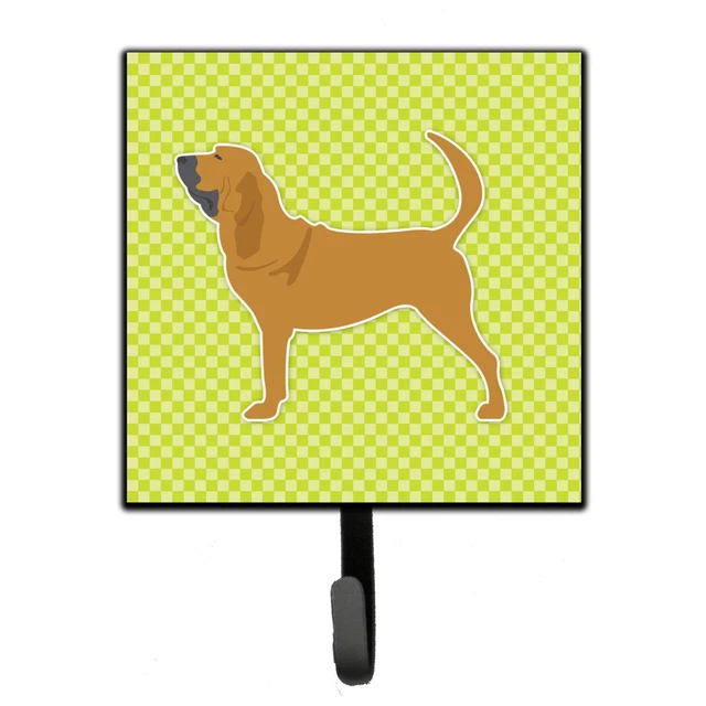 "Caroline's Treasures Bloodhound Checkerboard Green Leash or Key Holder BB378...