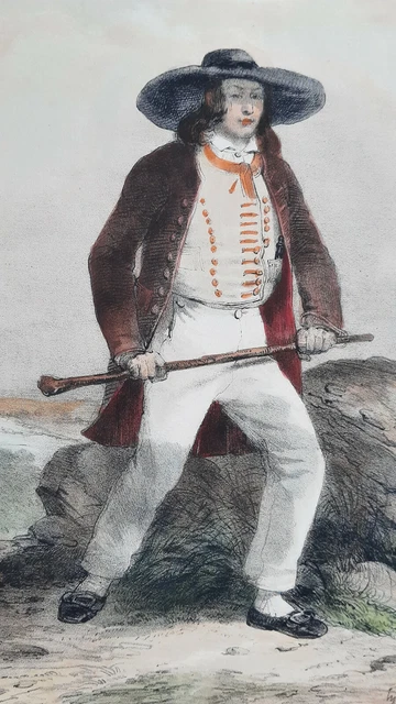 Lithographie Ancienne - Homme De Noyal-Pontivy, Morbihan - Lalaisse, Galerie Armoricaine