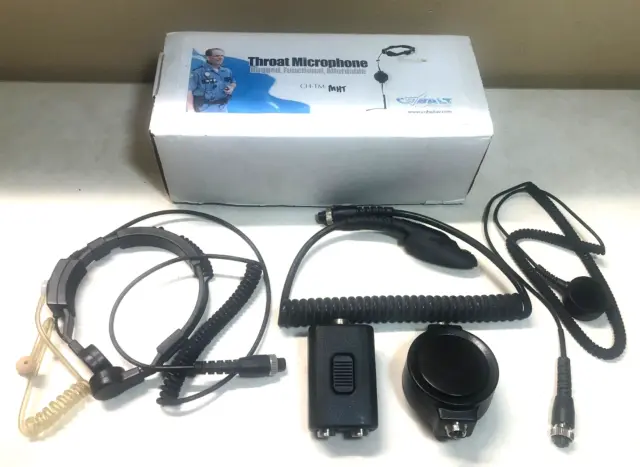 Cobalt TM-MHT Throat Microphone Speaker Kit Tactical PTT for Motorola HT1250