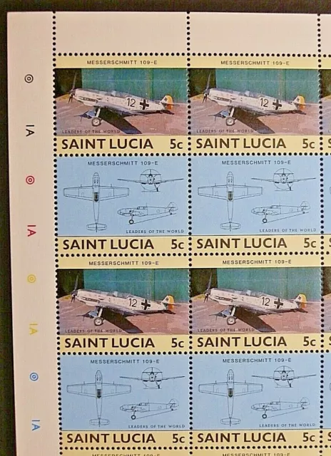 St Lucia 1985 Sg 812-13 5C. Leaders Of The World - Military Aircraft -  Mnh