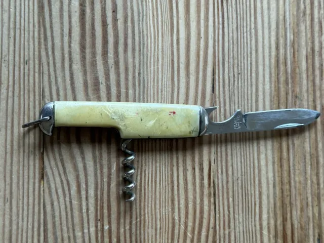 Vintage Penknife Pocket Knife By Richards Sheffield With Cork Screw