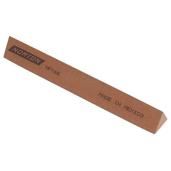 NORTON ABRASIVES Sharpening File, Tri, A/O, Orange/Brn, Med 61463686280