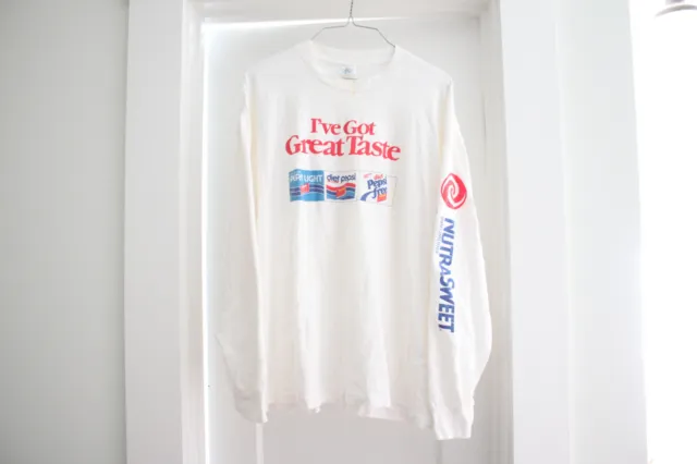 VTG 80s Diet Pepsi Coca Cola Soda Promo T-shirt Nutrasweet Long Sleeve Belton