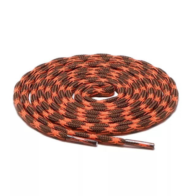 1Pair Wave Brown Orange Hiking Work Boot Shoe Laces for 5 6 7 8 eyelet Stay Tied