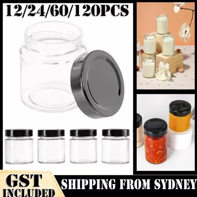 12-120X Small Food Grade Glass Jars 150ml Spice Jam Storage Air Tight Container