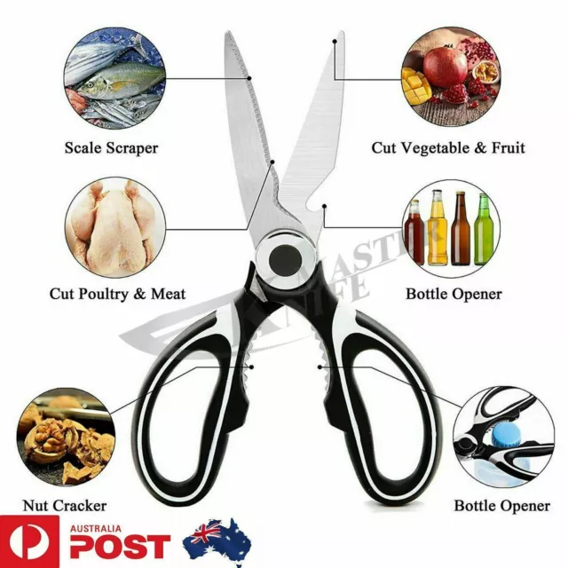 Kitchen Scissors Heavy Duty Sharp Stainless Steel Multi Purpose Meat Scissor AU