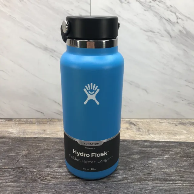 Hydro Flask 32 oz (946 mL) Water Bottle Wide Mouth Flex Cap Insulated 'Pacific'