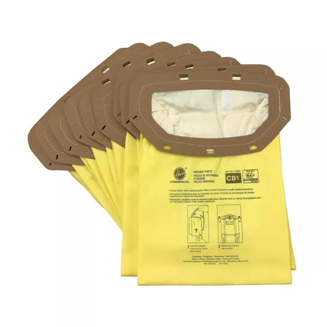Hoover H-AH10231 Commercial Open Mouth Paper Allergen Vacuum Bags - 10 PACK