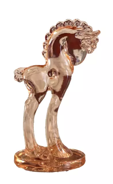 HTF Retired - Mosser Glass - Pony Trojan Horse Figurine - Peachblo
