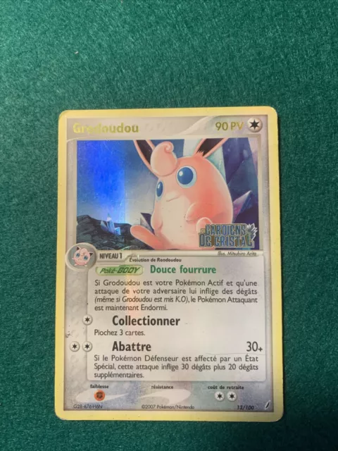 Carte Pokémon Grodoudou holo reverse ex Gardiens de cristal 13/100 FR