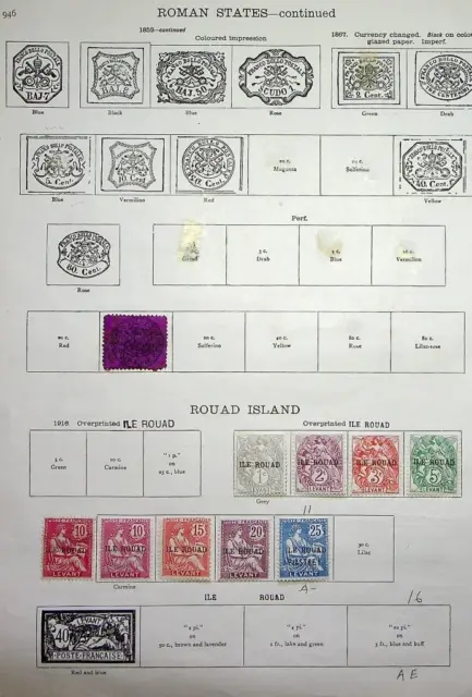ROUAD ISLAND: 1916 Examples - Ex-Old Time Collection - Part Album Page (56890)