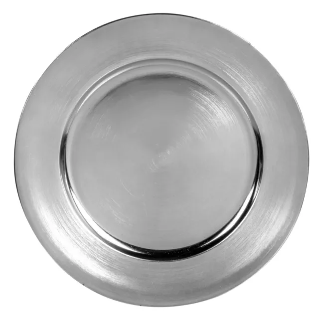 Metallic Silver Plastic Charger Plates, 13 in. (Pack of 12)