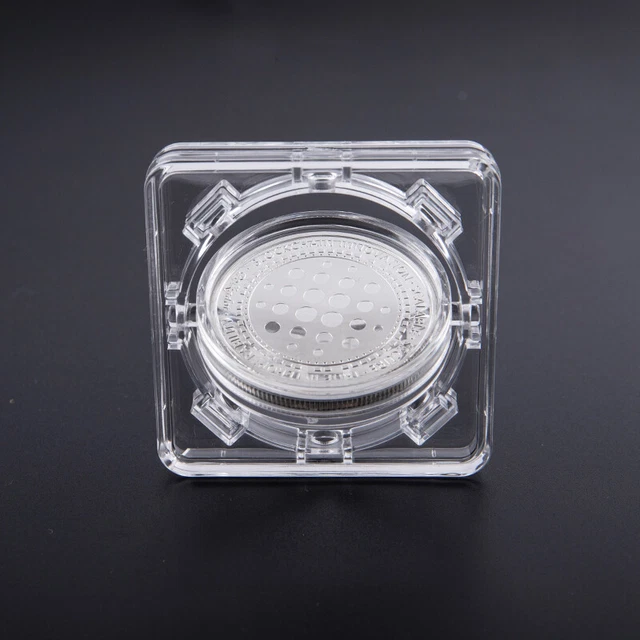 Custodia display moneta acrilica 4 cm scatola trasparente protezione medaglia commemorativa wi