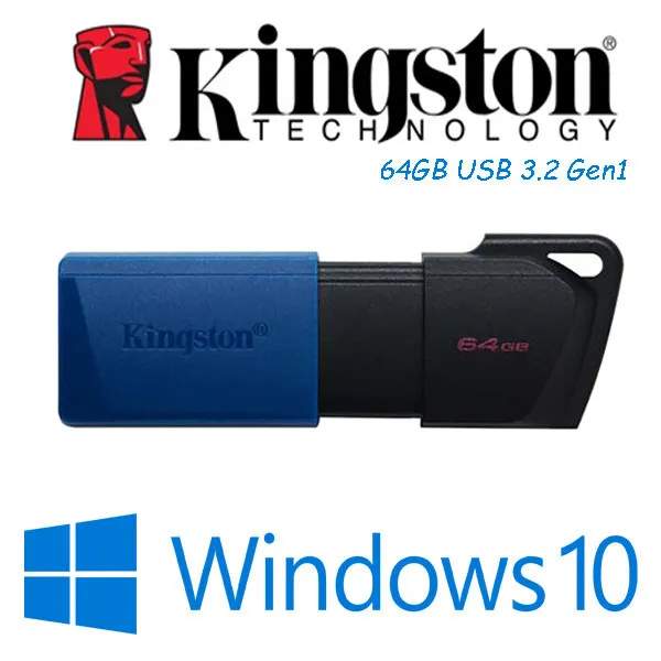 Windows 10 64bit Boot USB on the 64GB Kingston USB 3.2 Gen 1 Drive