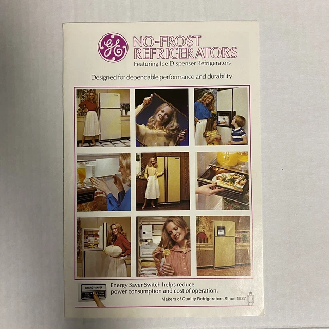 GE NO FROST Refrigerator Freezer Advertisement Ad Brochure Book 1980’s