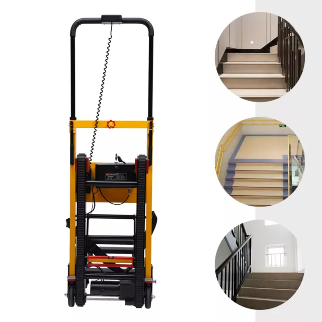 330lbs Max Load Folding Electric Stair Climbing Hand Truck Warehouse Cart Dolly