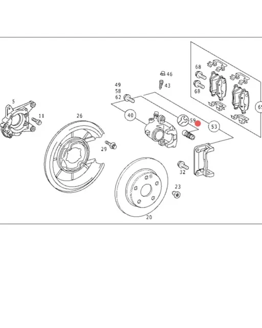 Mercedes W203 W209 W414 R171 OEM BRAKE CALIPER REPAIR KIT 0014210486