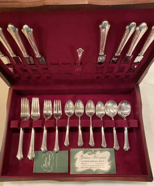 Stunning 49 piece Silver Plate Flatware Lady Caroline Circa 1933 Gorham Co Box