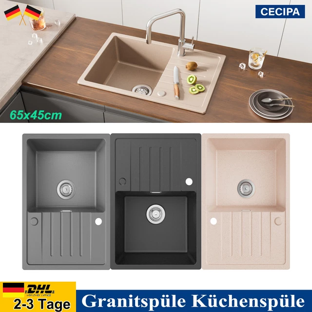 Granit Spüle Küchenspüle Einbauspüle Spülbecken+Drehexcenter+Siphon Weiß Online Kaufen Bei Netto
