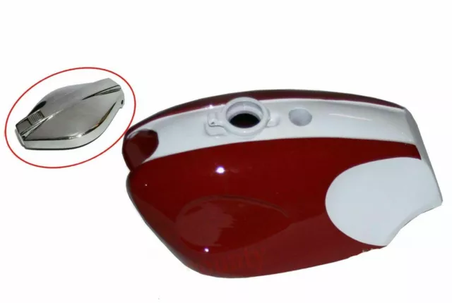 For Bsa B25 B44 Star Fire Shooting Star Red White Steel Fuel Tank With Cap