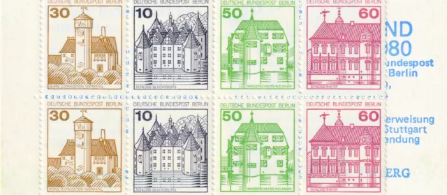 Berlin Markenheftchen MH 12 a OZ, ** postfrisch - Burgen und Schlösser, 1980