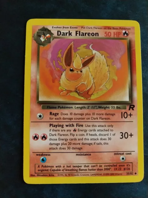 Dark Flareon Pyroli 35/82 Team Rocket Carte Pokemon Wizards