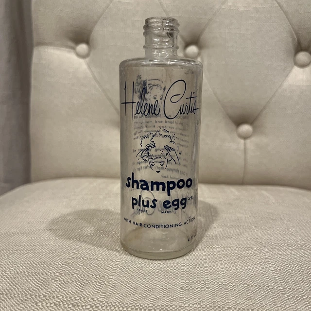 1950S HELENE CURTIS SHAMPOO PLUS EGG, TRAVEL SAMPLE SIZE, 4Oz. BOTTLE