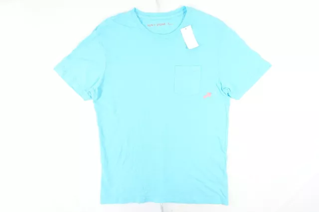 SUN STONE Tidewater Aqua Bleu M Poche T-Shirt Hommes Défaut