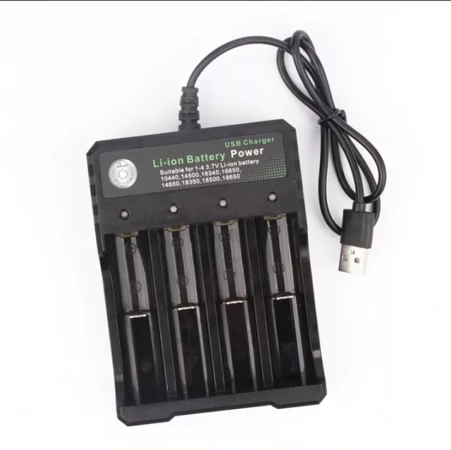 USB 4 Slots 4.2V Universal Rechargeable 1865 Li-ion Battery Smart Charger - AU 3