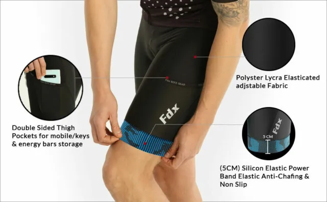 Mens Cycling Shorts with Pockets 3D Anti-Bac Padding All Day Men MTB Bike Shorts 2