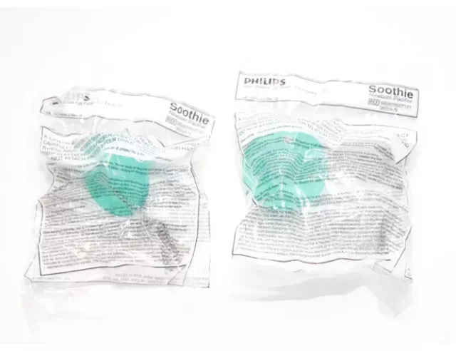 Lot Of 2 Notched Newborn NICU Soothie Pacifier, Green, 0-3 Months Binky
