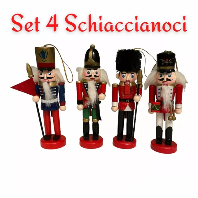 Mini Schiaccianoci Legno Soldato Ciondolo Albero di Natale Ornamenti Decorazione