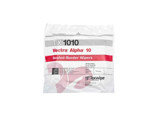 Texwipe TX1010-CASE - Vectra Alpha Dry Cleanroom Wipers, Non-Sterile, 9' x 9', 1