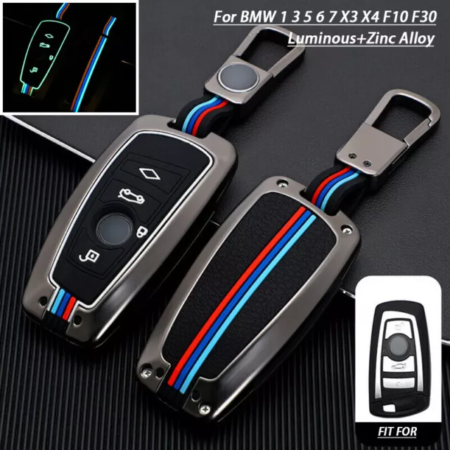 For BMW 1 3 5 6 7 X3 X4 F10 F30 Luminous+Zinc Alloy Car Smart Key Fob Case Cover