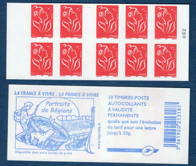 Carnet timbres neuf YT 3744b-C6. Lamouche. Portrait de régions