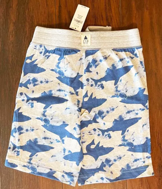 Baby Gap Toddler Boys Organic Cotton Printed Shark Shorts Size 4 Years 4T - NWT