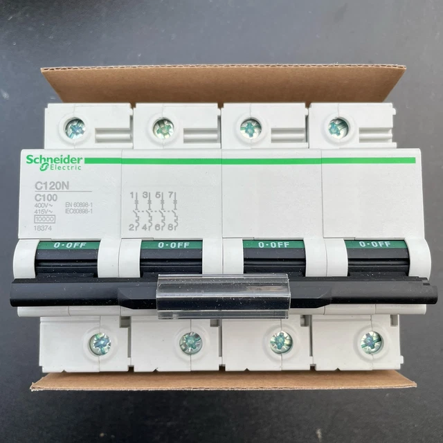 SCHNEIDER CIRCUIT  BREAKER Acti9 C120N MCB 4P C 100A 10000A 415V NEW