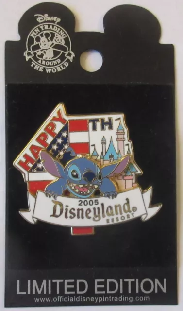 Disneyland 4th of July Limited Edition Pin 2005 Stitch Sleeping Beauty Castle