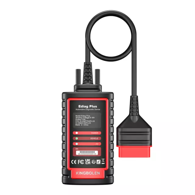 KINGBOLEN Ediag Plus KFZ OBD2 Diagnosegerät Profi Auto Scanner für iOS & Android