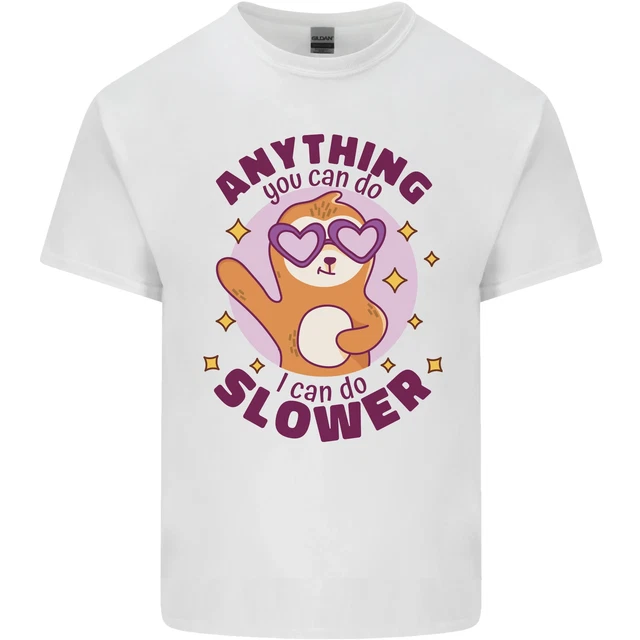 T-shirt da uomo in cotone Sloth Anything I Can Do Slow Funny