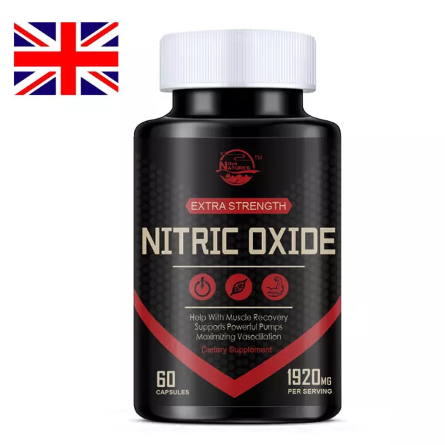 Nitric Oxide Supplement Pre Workout Muscle & Protein Booster 60 Capsules