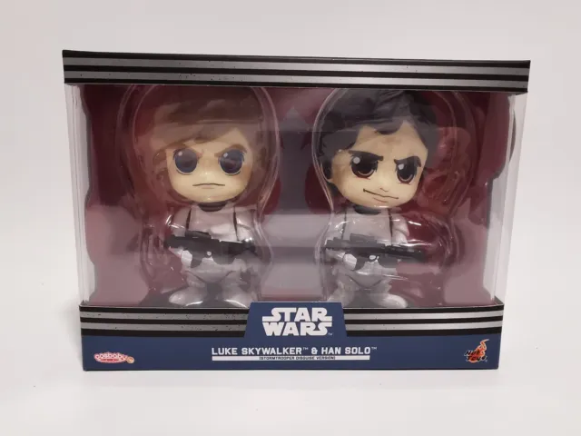 Hottoys Star Wars Cosbaby(i) Luke Skywalker & Han Solo (travestimento da stormtrooper)