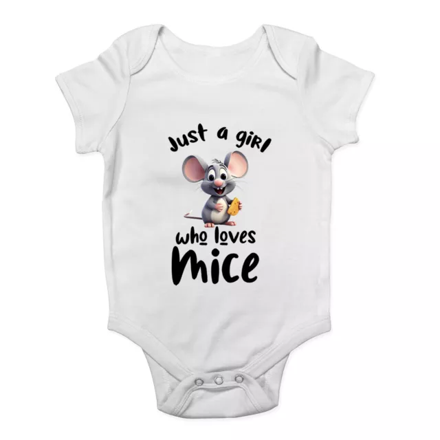 Just a Girl Baby Grow Weste, die Mäuse liebt Maus Nagetier Ratte Body Jungen Mädchen