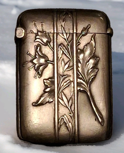 BOITE ALLUMETTES PYROGÈNE argent Art Nouveau Vesta case german Jugendstil 1890 EUR 30,00 - PicClick FR