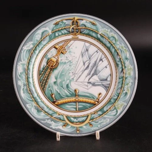 Assiette à Dessert Hermès Paris La Siesta - Porcelaine Française Motif SIESTE (paire)