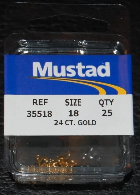 25 PACK MUSTAD 3551GL-018 Size 18 Gold Small Treble Hooks Powerbait Trout  $12.49 - PicClick